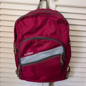 L.L. Bean Red Multi Compartment Backpack